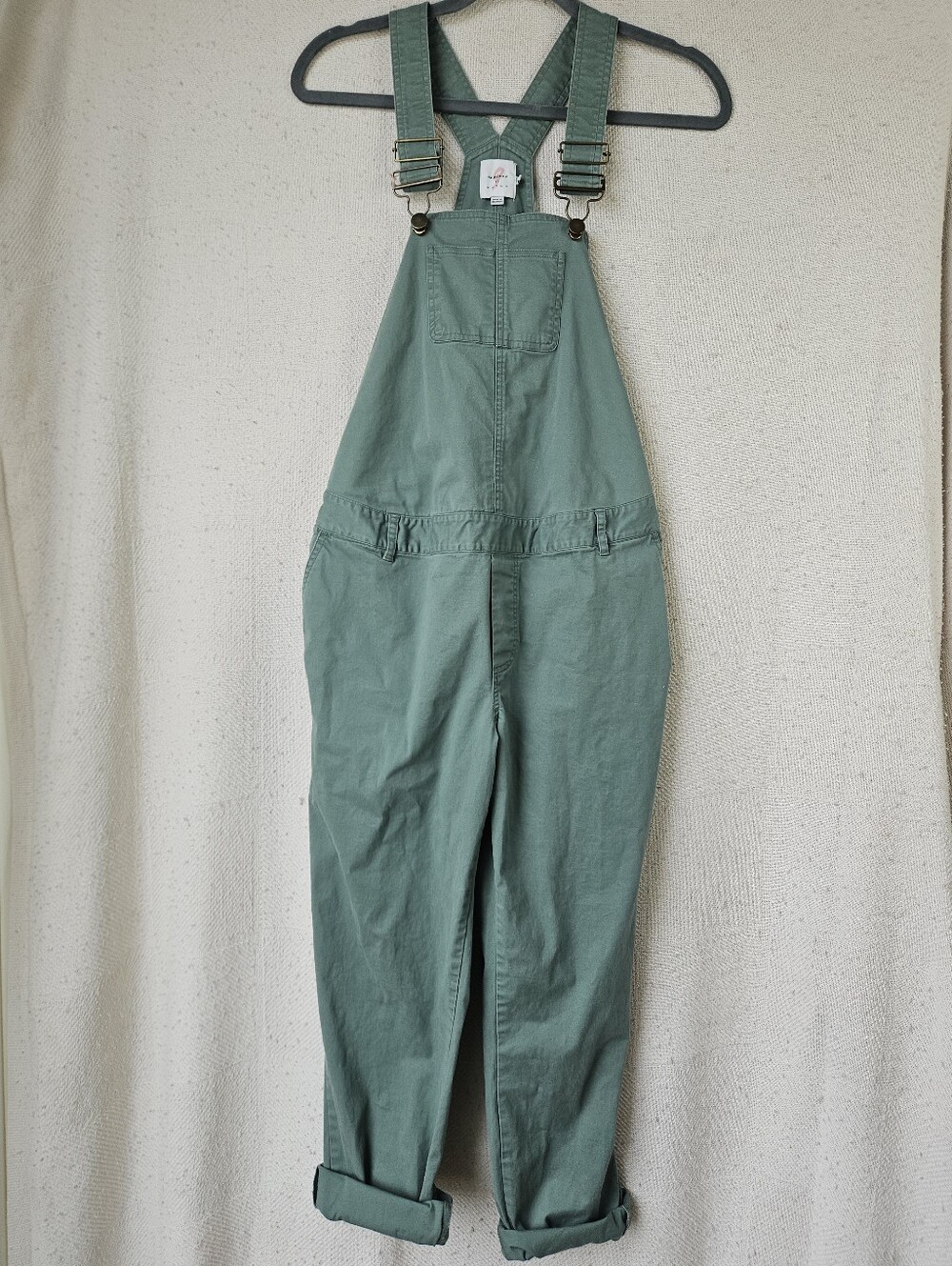 The Nines By Hatch Olive Cotton Maternity Overalls Sage Pregnancy Jumpsuit XS
